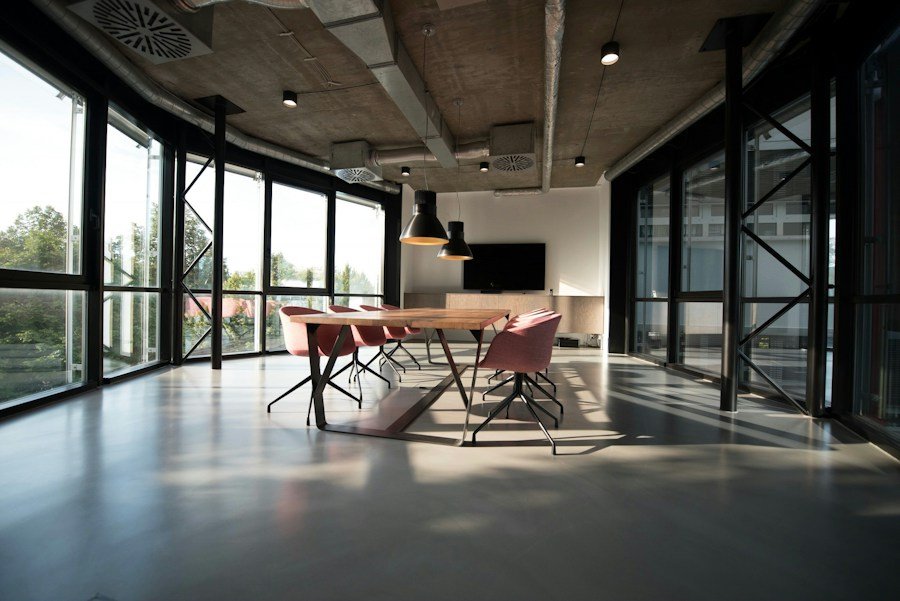 Bright contemporary workspace with meeting areas